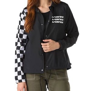 NWT Vans Checkered Sleeve Thanks Coach Jacket
